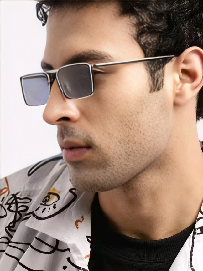 Mursolyn Sleek Silver Rectangular Sunglasses – Modern Minimalist Design