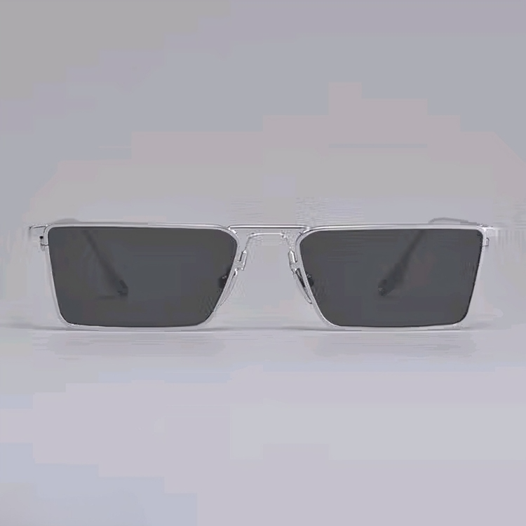 Mursolyn Sleek Silver Rectangular Sunglasses – Modern Minimalist Design