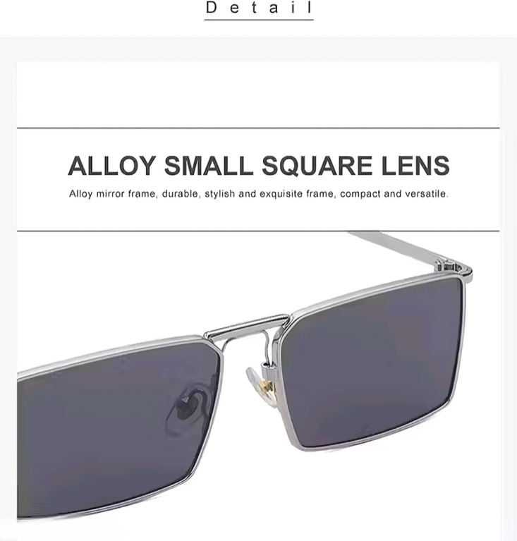 Mursolyn Sleek Silver Rectangular Sunglasses – Modern Minimalist Design
