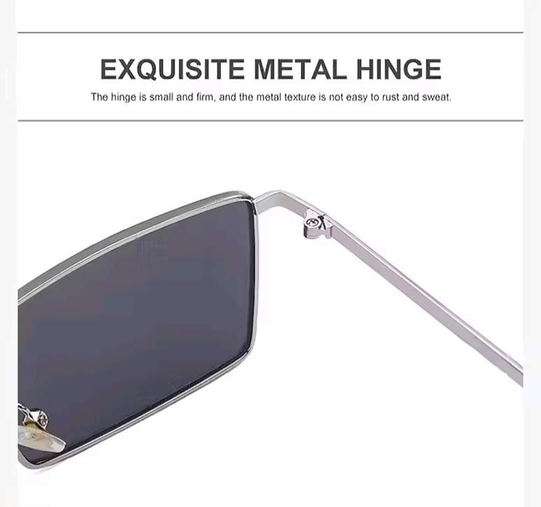 Mursolyn Sleek Silver Rectangular Sunglasses – Modern Minimalist Design
