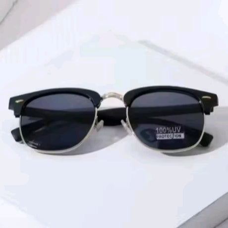 Premium Clubmaster Black & Gold Sunglasses for Men – UV Protection & Timeless Style
