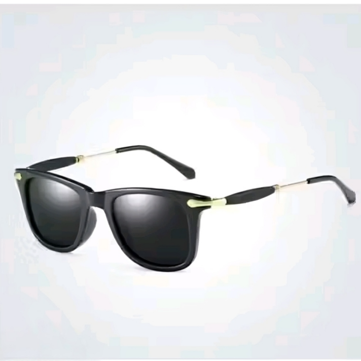 Mursolyn Retro Clubmaster-Inspired Sunglasses – Matte Black Frame, Gold Accents & UV Protection