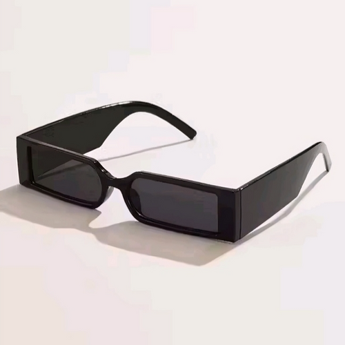Mursolyn Bold Black Rectangle Sunglasses – Futuristic Streetwear Edge