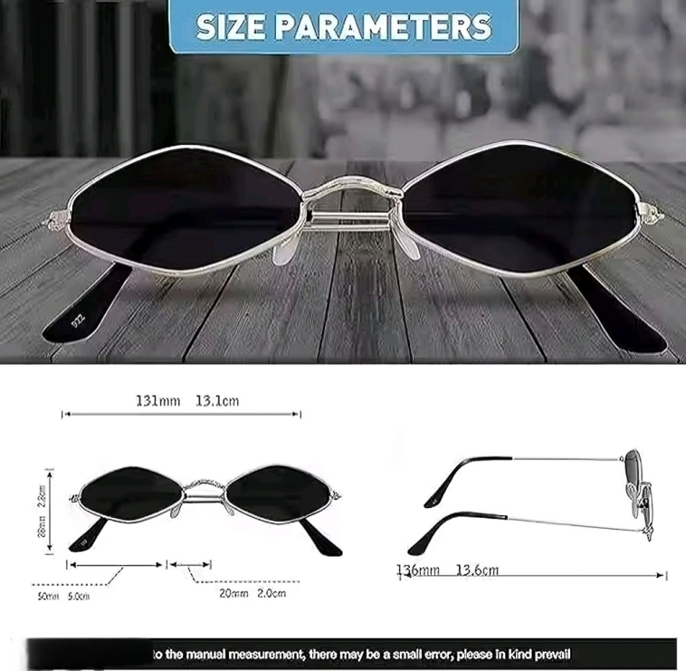 Mursolyn Black Hex Frame Sunglasses – Modern Geometric Design