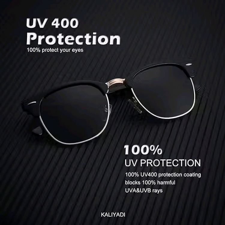 Premium Clubmaster Black & Gold Sunglasses for Men – UV Protection & Timeless Style