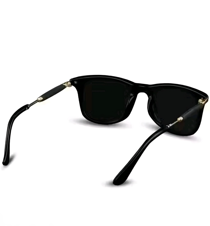 Mursolyn Retro Clubmaster-Inspired Sunglasses – Matte Black Frame, Gold Accents & UV Protection