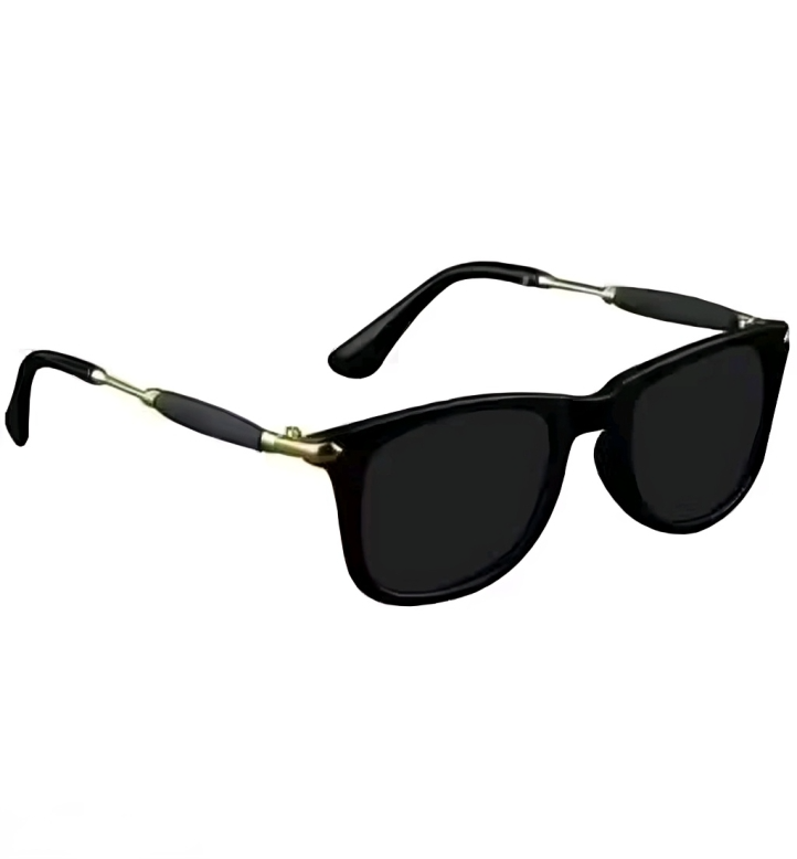 Mursolyn Retro Clubmaster-Inspired Sunglasses – Matte Black Frame, Gold Accents & UV Protection