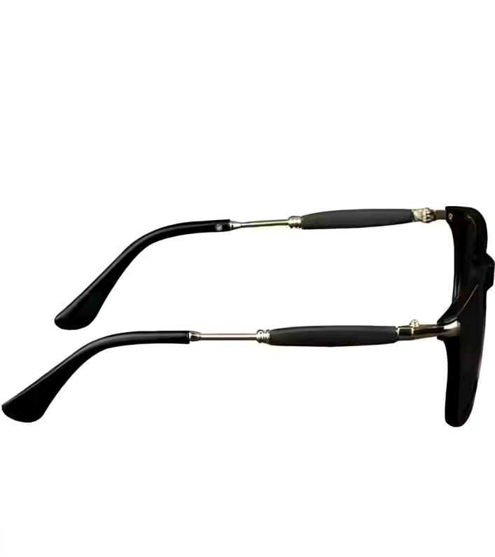 Mursolyn Retro Clubmaster-Inspired Sunglasses – Matte Black Frame, Gold Accents & UV Protection