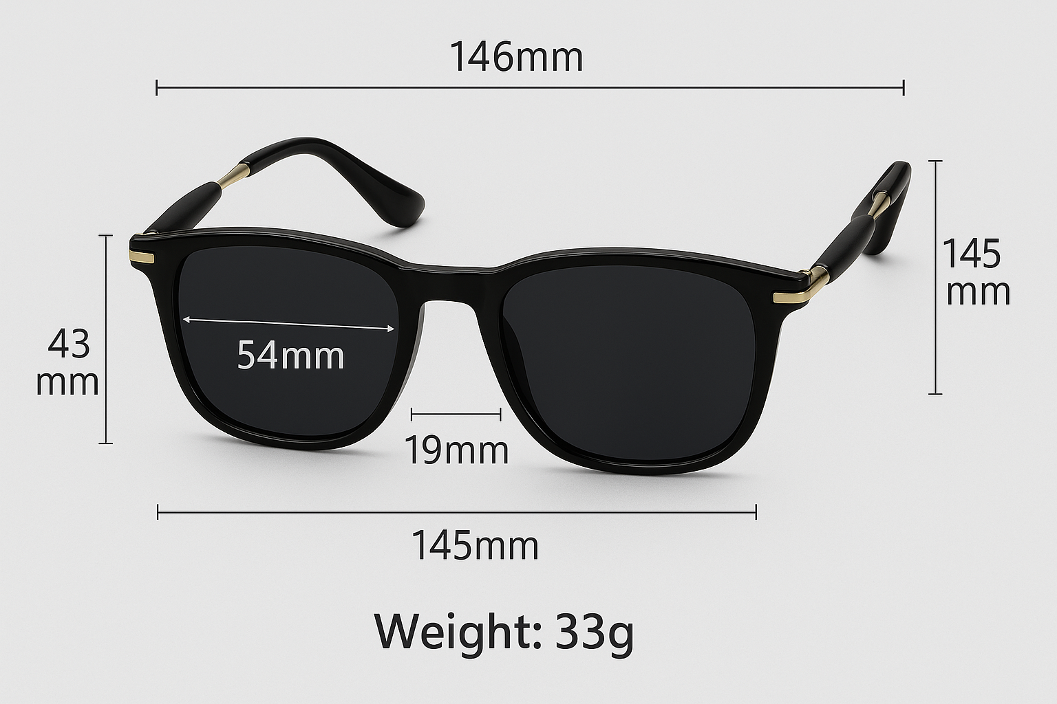 Mursolyn Retro Clubmaster-Inspired Sunglasses – Matte Black Frame, Gold Accents & UV Protection