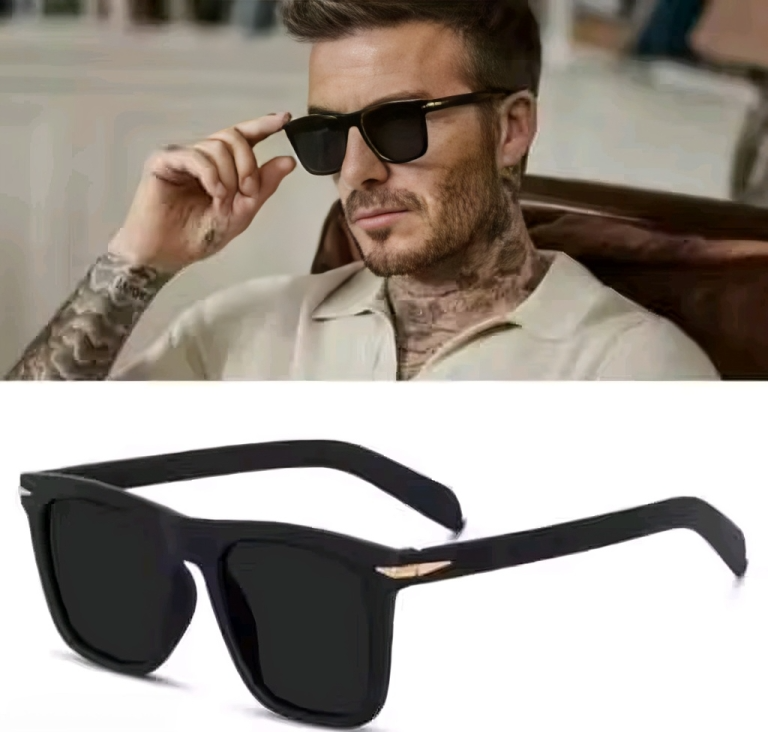 Mursolyn Classic Black Square Sunglasses – Bold Frame, All-Day Comfort, UV Protection